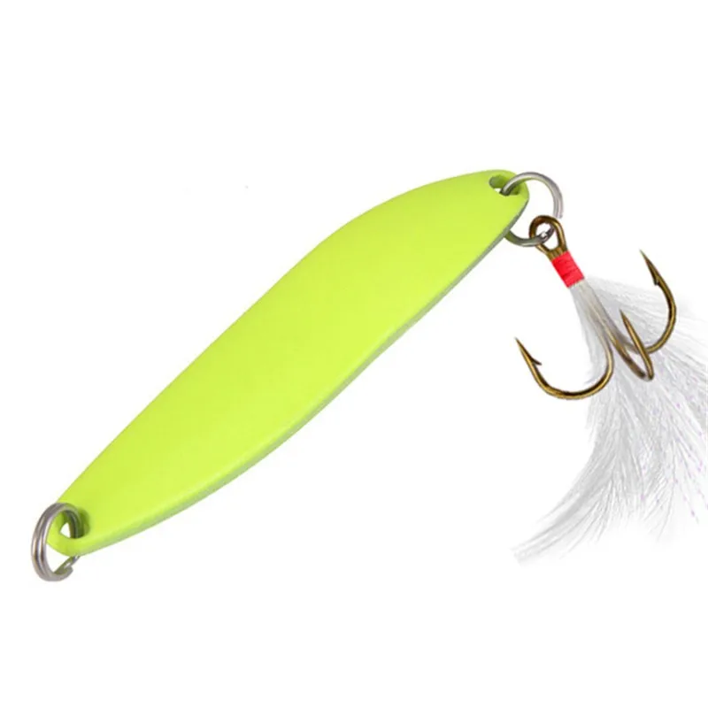 1 szt. 5g 7g 10g Świecąca Metalowa Przynęta Spinner Spoon z Piórami i Kotwiczką, Sztuczna Przynęta na Okonia, Pstrąga, Przynęta Wędkarska Pesca
