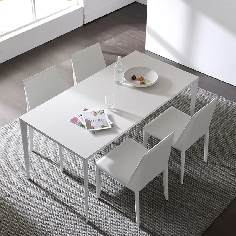 

Granite Board Dining Tables Aluminum Frame Embodying Dining Tables Italian Minimalist Home Furniture Tavoli Da Pranzo ZY40CZ