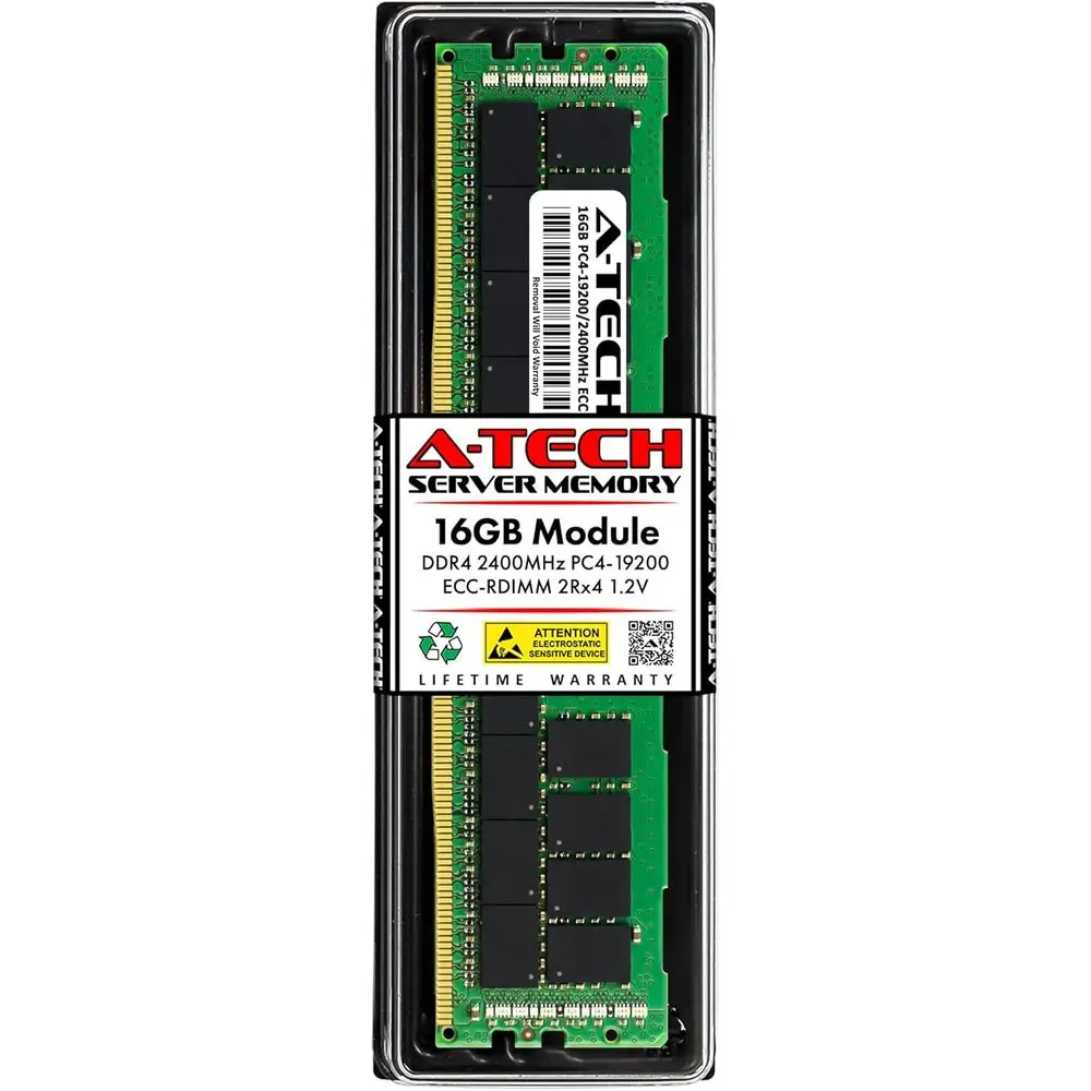 

16GB DDR4 2400MHz PC4-19200 ECC RDIMM 2Rx4 Dual Rank 1.2V ECC Registered DIMM 288-Pin Server & Workstation Memory Upgrade ule (E