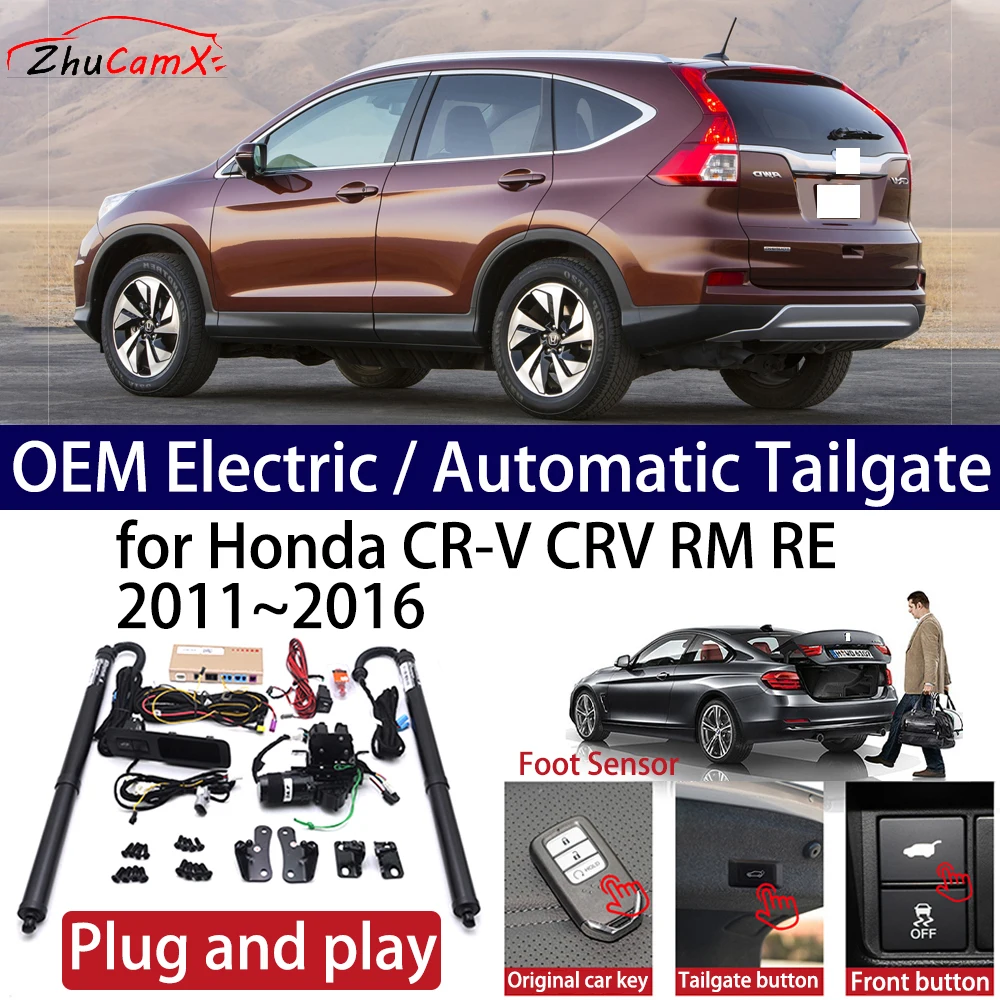 ZhuCamX for Honda CR-V CRV RM RE 2011~2016 Car OEM Power Electric Automatic One-Click Smart Liftgate Tail Gate Support Opener