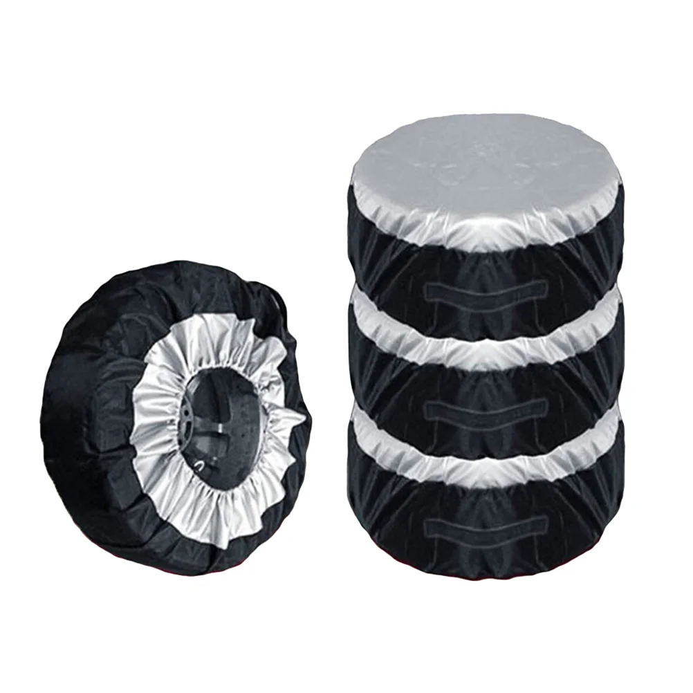 

4pcs Car Spare Tire Covers and Rainproof Wheel Tire Covers for 65cm Tire Car Wheel Tire Cover