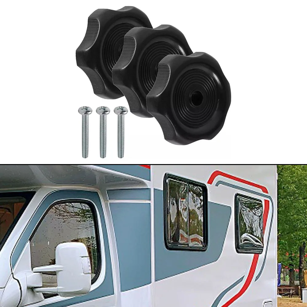 Essential Replacement Kit Three Pack of ABS Plastic RV for windows & Vents Operator Knobs Each with a One Inch Shaft