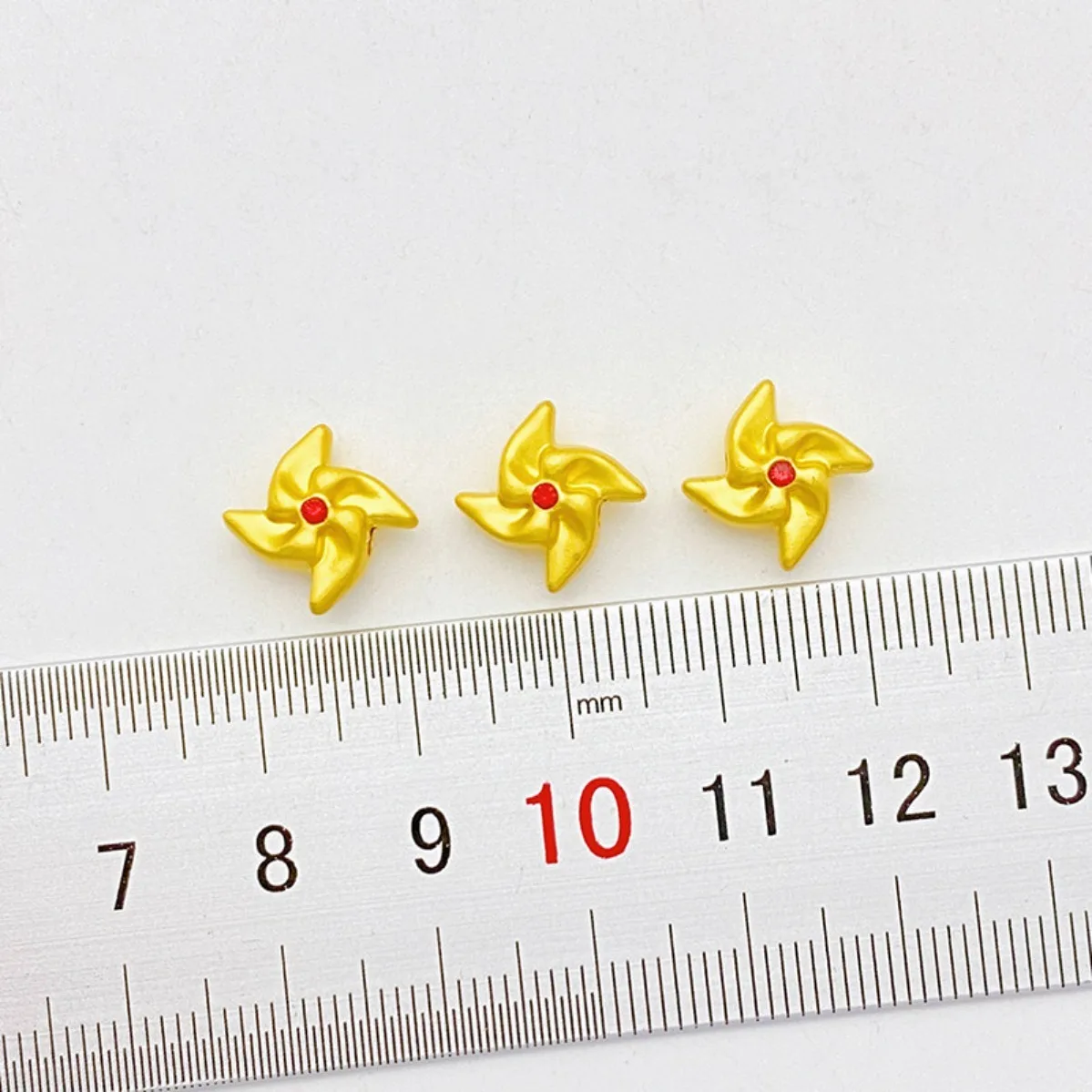 Antique Gold Red Zircon Rotatable Pinwheel Through Hole Spacer Beads DIY Bracelet Necklace Jewelry Making Supplies