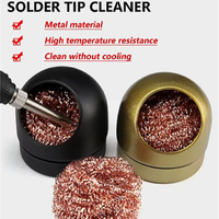 Soldering Iron Tip Cleaner Desoldering Cleaning Ball Solder Iron Tip Dross Cleaner Metal Wire Stand Steel Ball Mesh Tin Remove