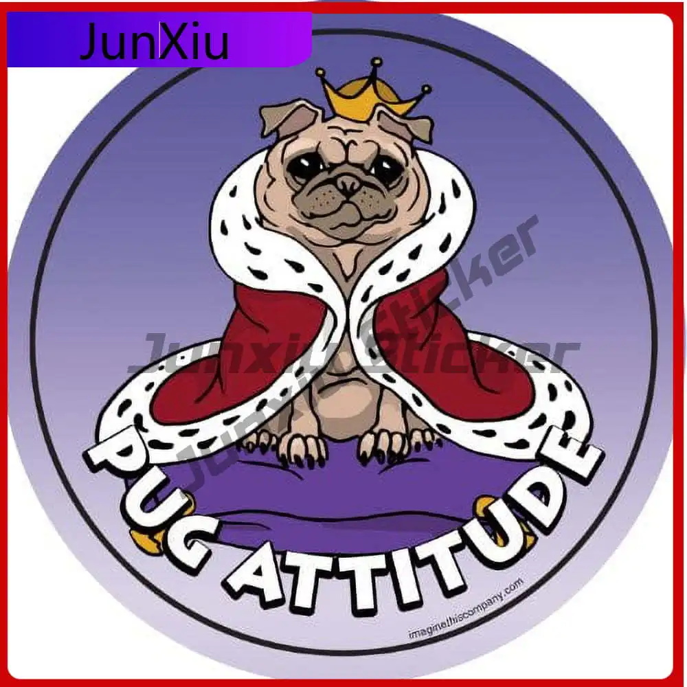 

Pug Attitude Circle Cool Car Camper Van Window Bumper Camper Van Boat Truck Gift Trendy Cute Trendy Trendy Unique Vintage Cute