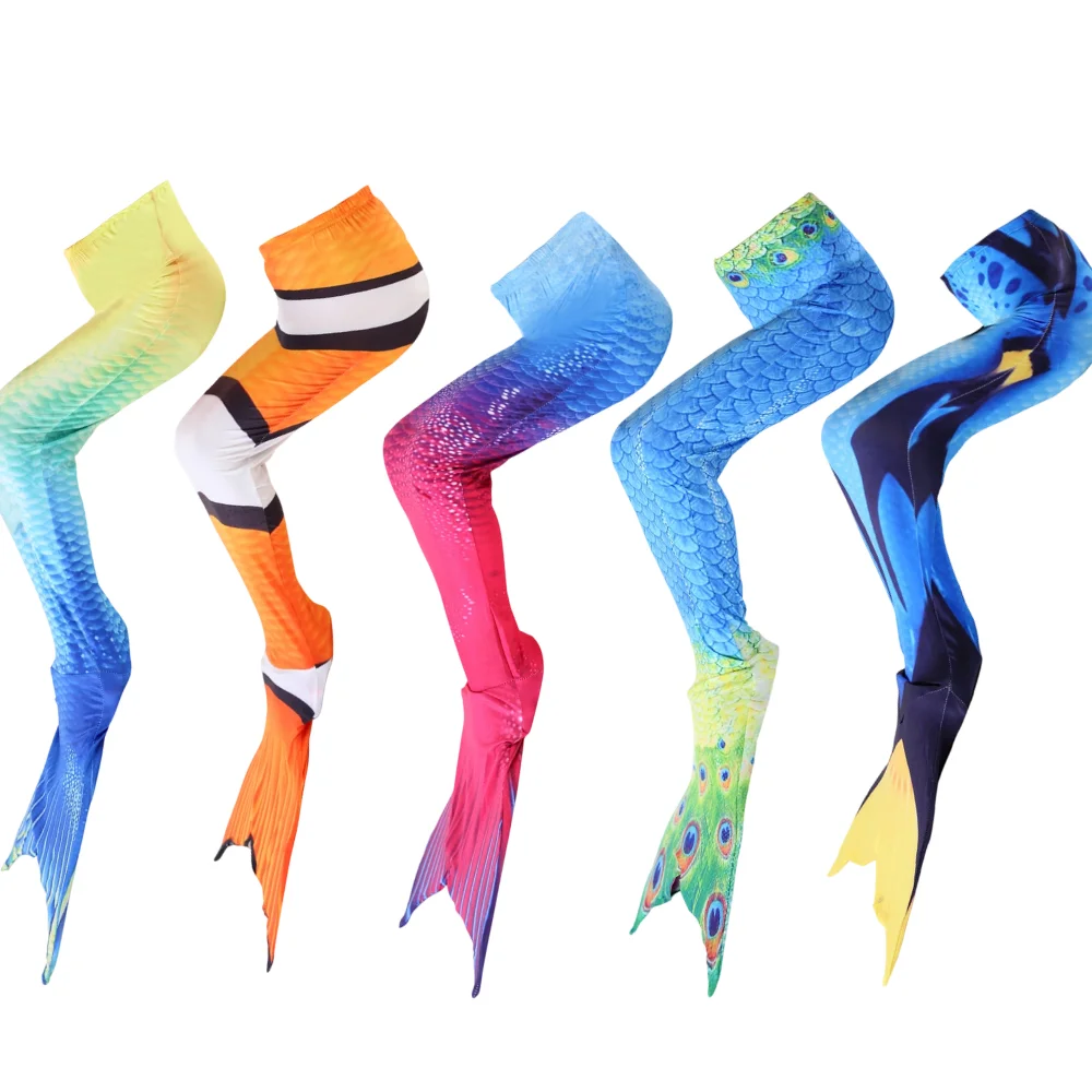 1. Ocean Fish Print Mermaid Swim Tail Realistic Scale Pattern Beach Pool Bathing Costume Holiday Party Cosplay Outfit