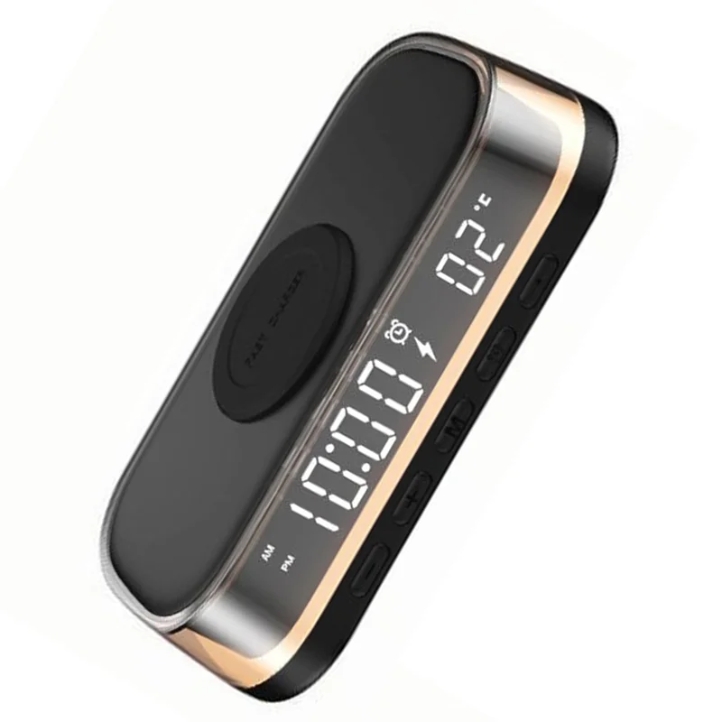 L70A Wireless Charger 15W Multi-Function Desktop Wireless Charger Clock Alarm Thermometer Night Light