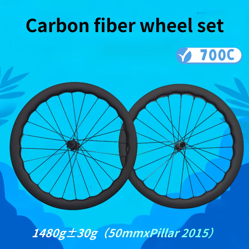 

Carbon Wheelset 700c Clincher Road Bike Wheel set Disc Brake Wheels Tubeless Compatible Cycling Rims Center Lock Or 6 Bolt Lock