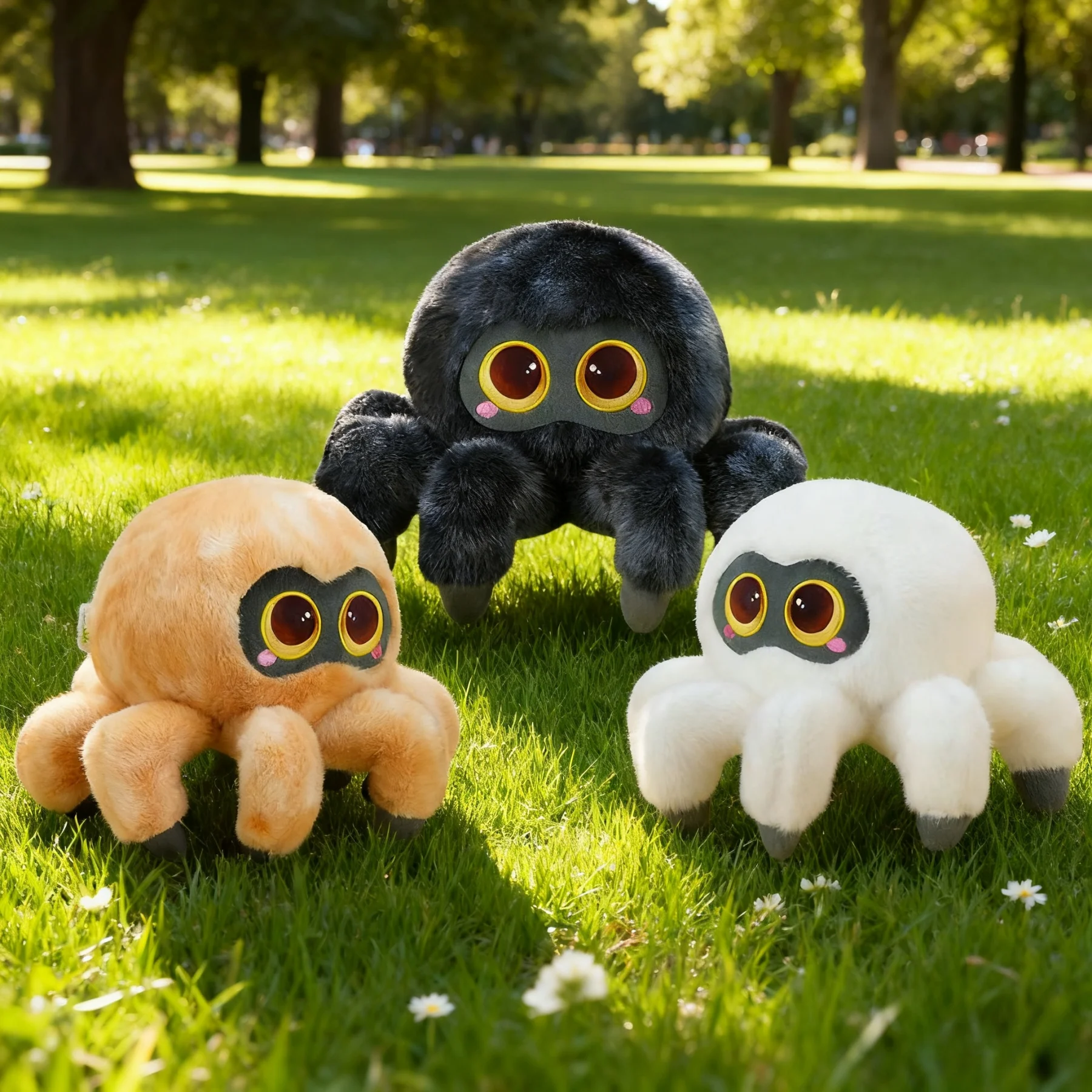 

Новый аниме Большие глаза Паук Плюшевые игрушки Мягкие уютные мягкие насекомые Кукла Забавный реалистичный ползающий кавайный декор для рабочего стола Детский подарок