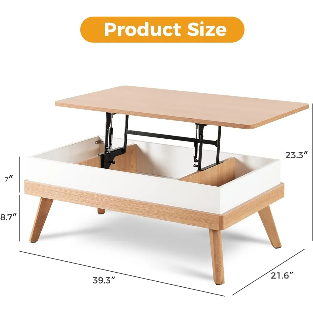 리프트 탑 커피 센터 테이블, 숨겨진 보관함, 쉬운 조립, 거실 응접실 사무실용 식탁