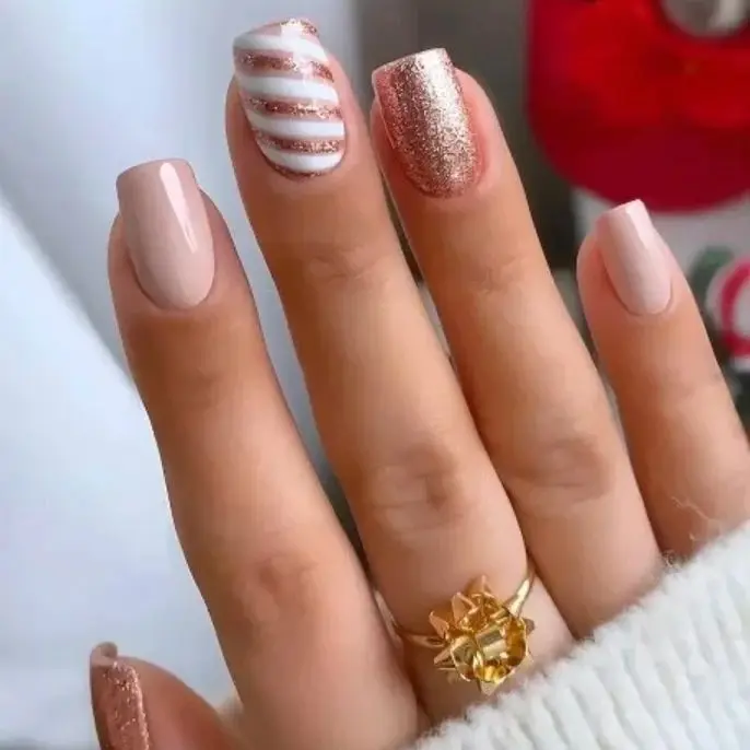 Christmas False nails  Style, Fake nails Style Random Press on nails
