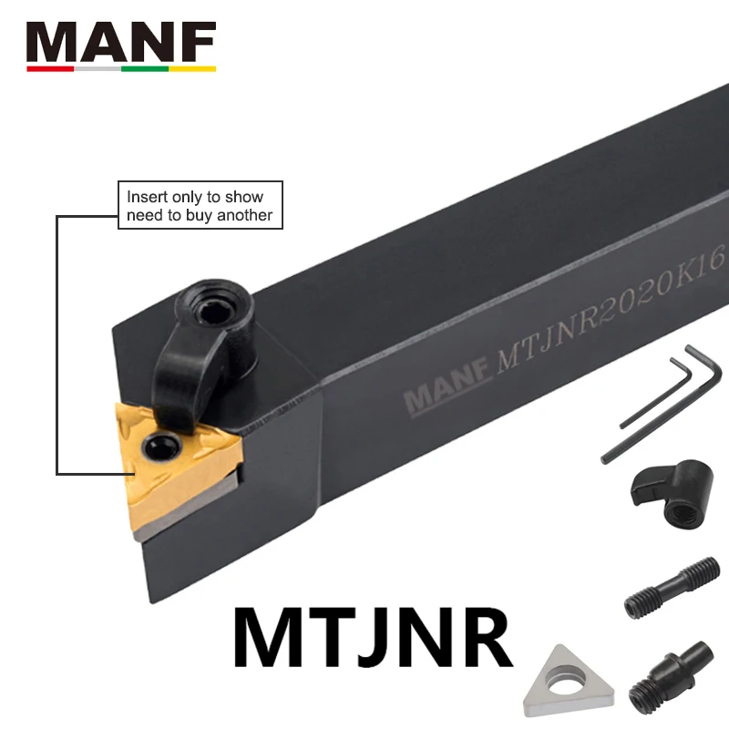 MANF Lathe Turning Tool 16mm MTJNR2020K16 External Turning ToolHolder Tungsten Carbide Tool Metal Turning Lathe Tools