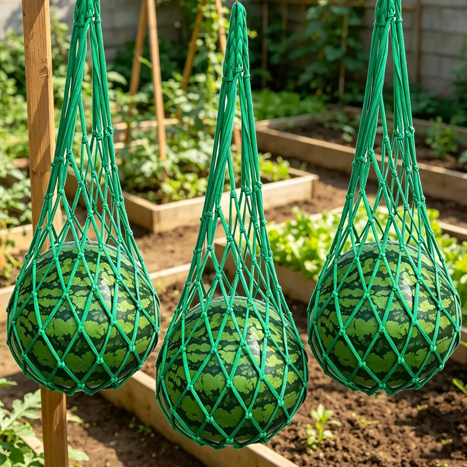Garden Climbing Rack Fruit Hammock Net, 10 Pack Thick Woven Hanging Support Cradle, Safe Multi-Fruit Plant Accessories