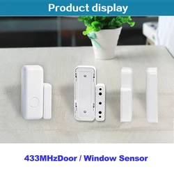 ACJ 433MHz Wireless Magnetic Door Sensor Home for Alarm System App Notification Alerts Window Sensor Detector