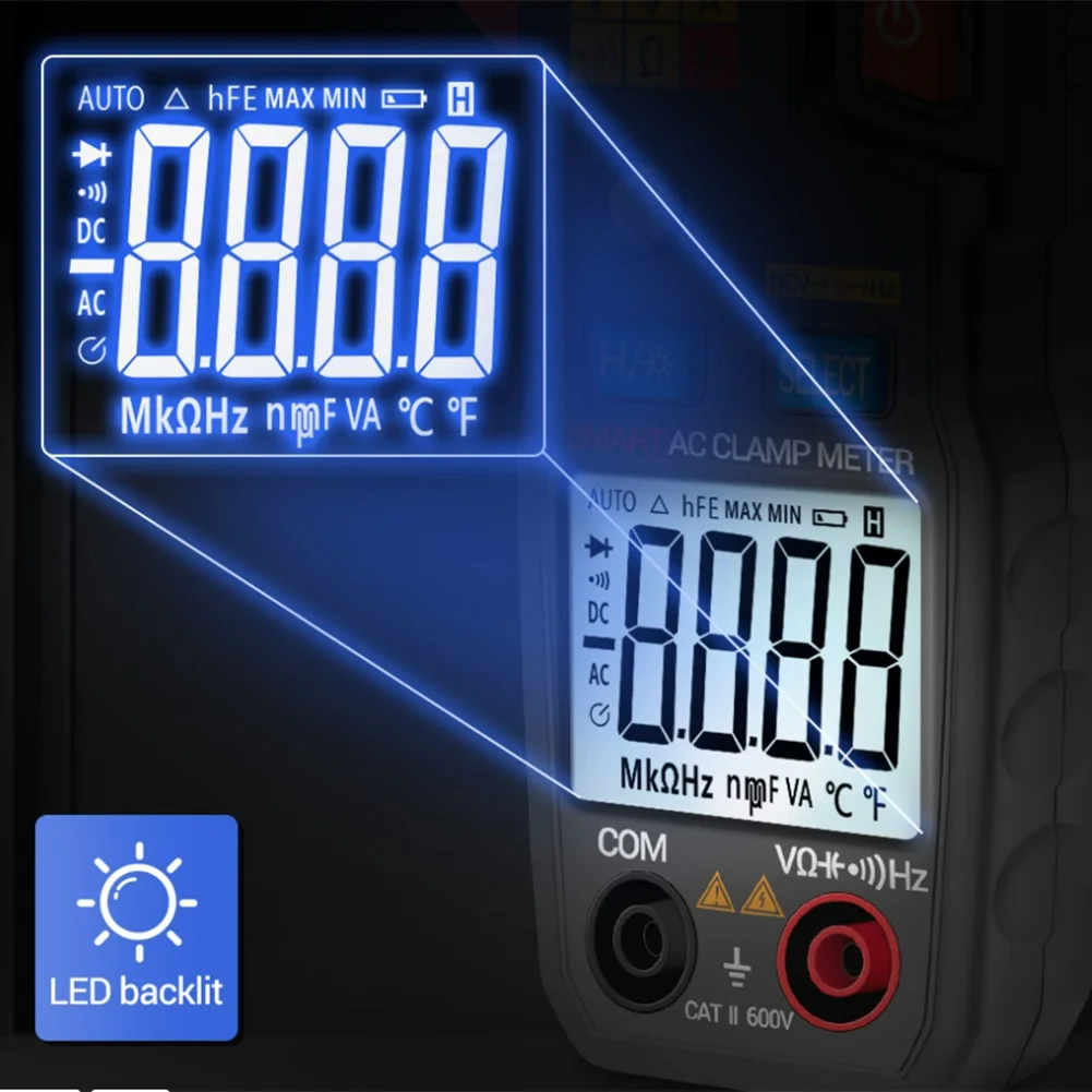 ANENG ST183 Stroomtang Digitale Multimeter 600A DC/AC Spanning 6000 Telt Met Achtergrondverlichting Ampere Tester NCV Ohm Test