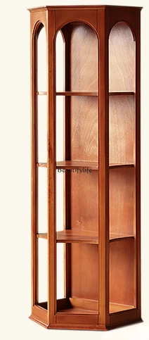 

Solid Wood Living Room Corner Cabinet Bedroom Retro Triangle Storage Rack