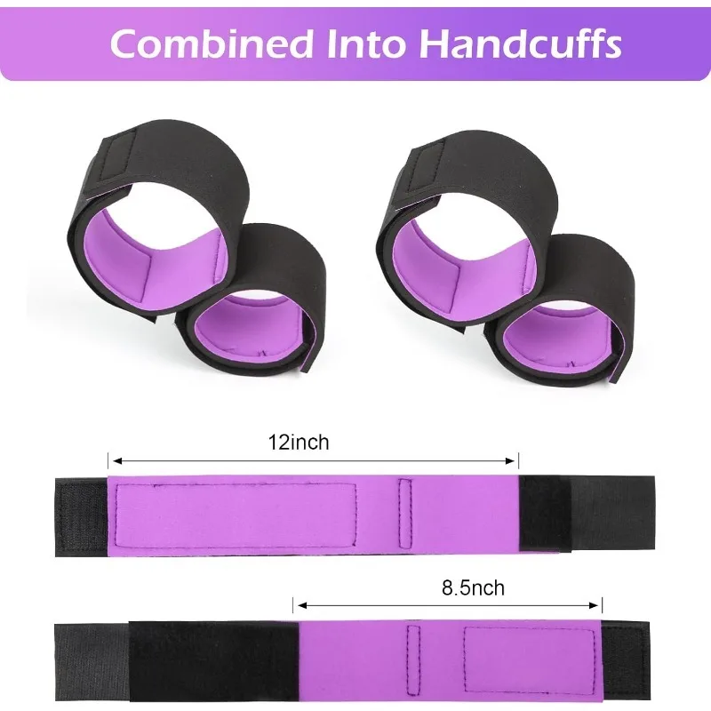 Adult SM Restraint Handcuffs Set Sex Toys Couples BDSM Training Toys Bondage Training Various Postures Flirting Supplies