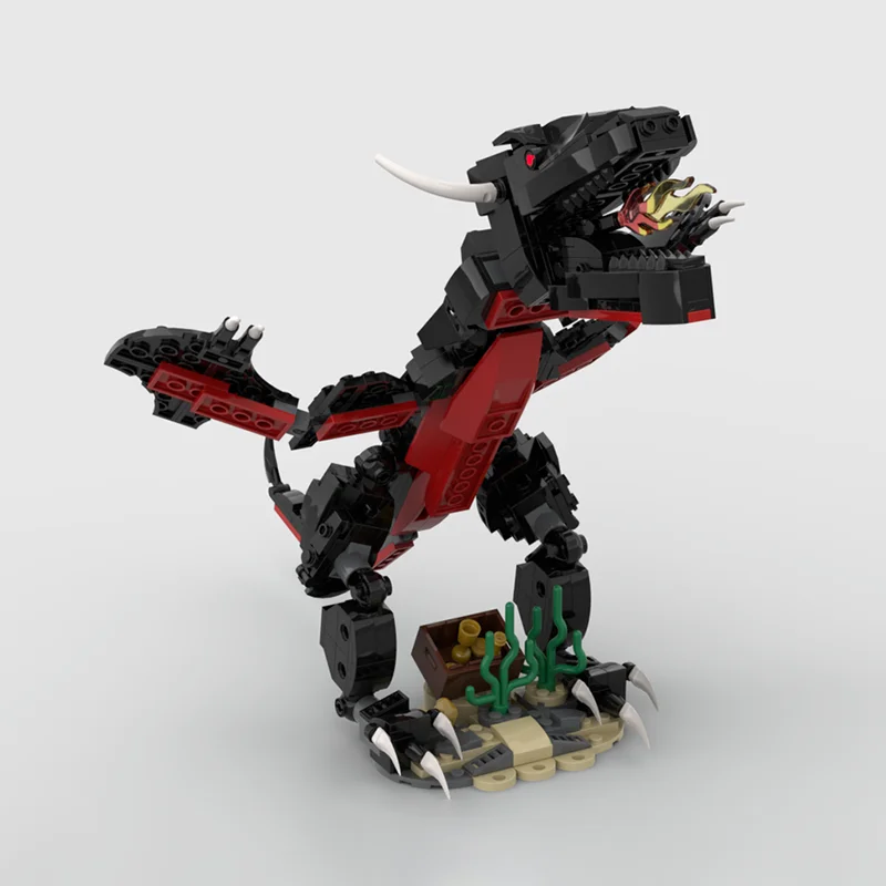 423 個 MOC ブラックドラゴンモデルビルディングブロック建築組み立てるクリスマスギフト DIY アイデア教育レンガのおもちゃ子供の誕生日