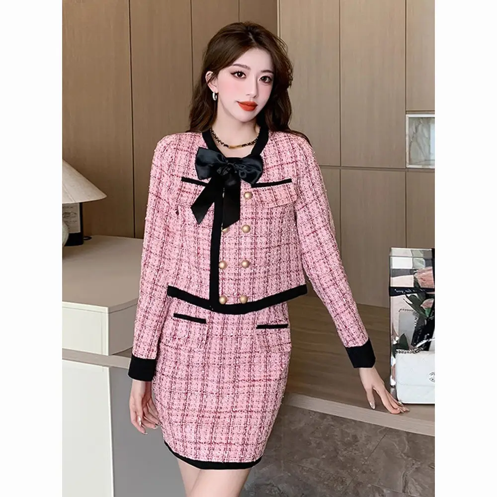 Tops+Skirts New Elegant style suit small senior sense of temperament celebrity fashion jacket female bustier skirt two-piece set