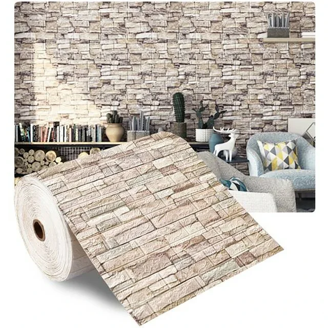 70cm x 1m 3D naklejka ścienna z imitacji cegły do sypialni dekoracja domu wodoodporna samoprzylepna tapety zrób to sam do salonu