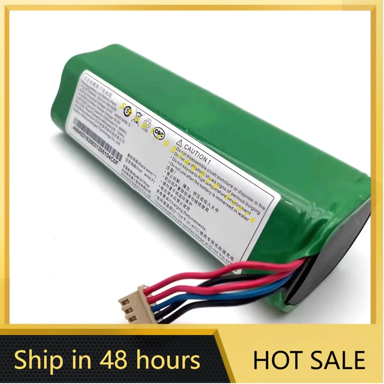 for Ecovacs S10-Li-144-5200 Battery 14.4V/5200ma