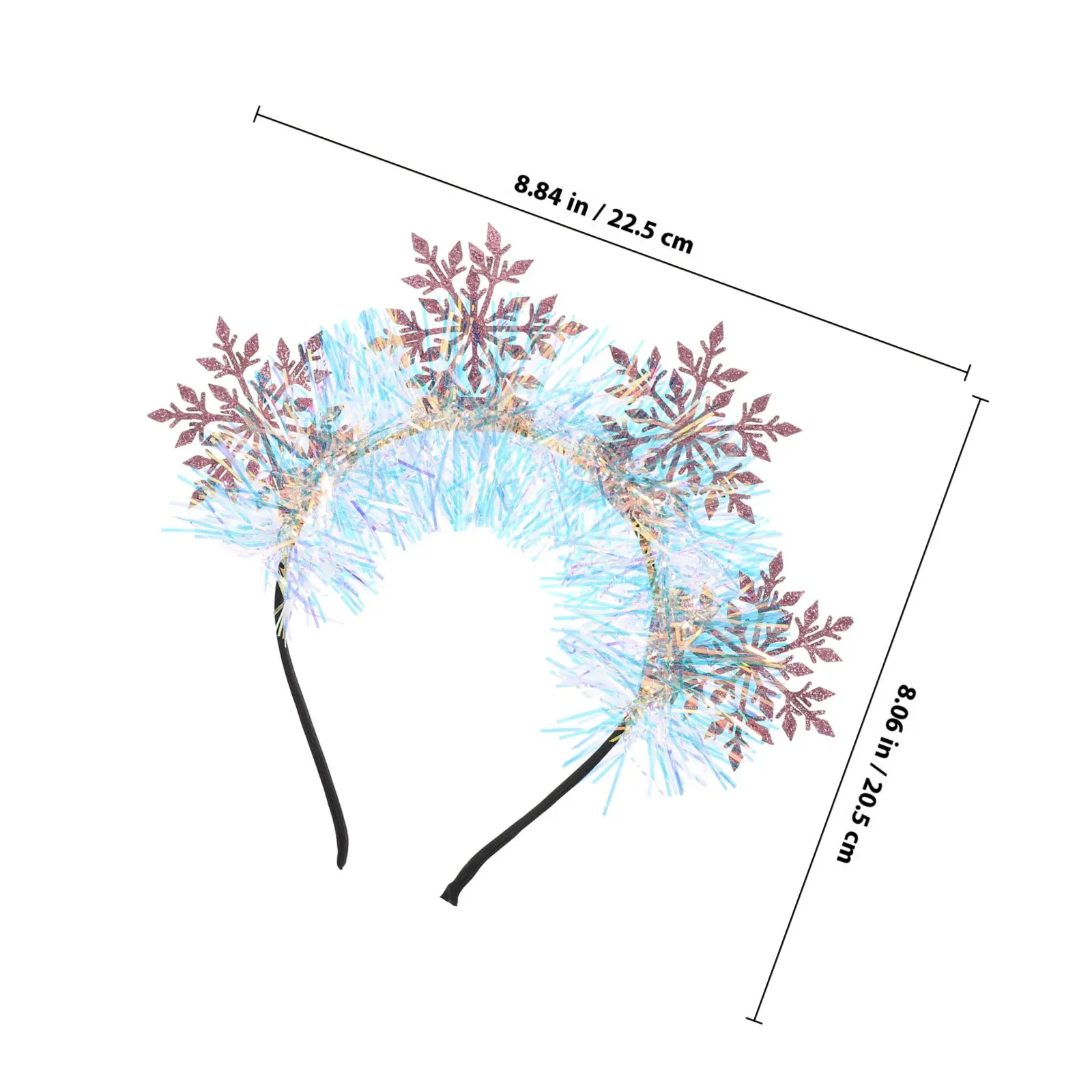 Christmas Tinsel Fashionable Headbands Festive Adjustable Snowflake Glitter Christams