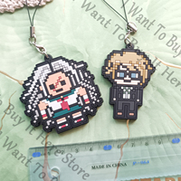 Anime Danganronpa Togami Byakuya Sakura Ogami Cosplay Cartoon Rubber Widget Accessory Keyring Mascot Keychain Ornament Fans Gift