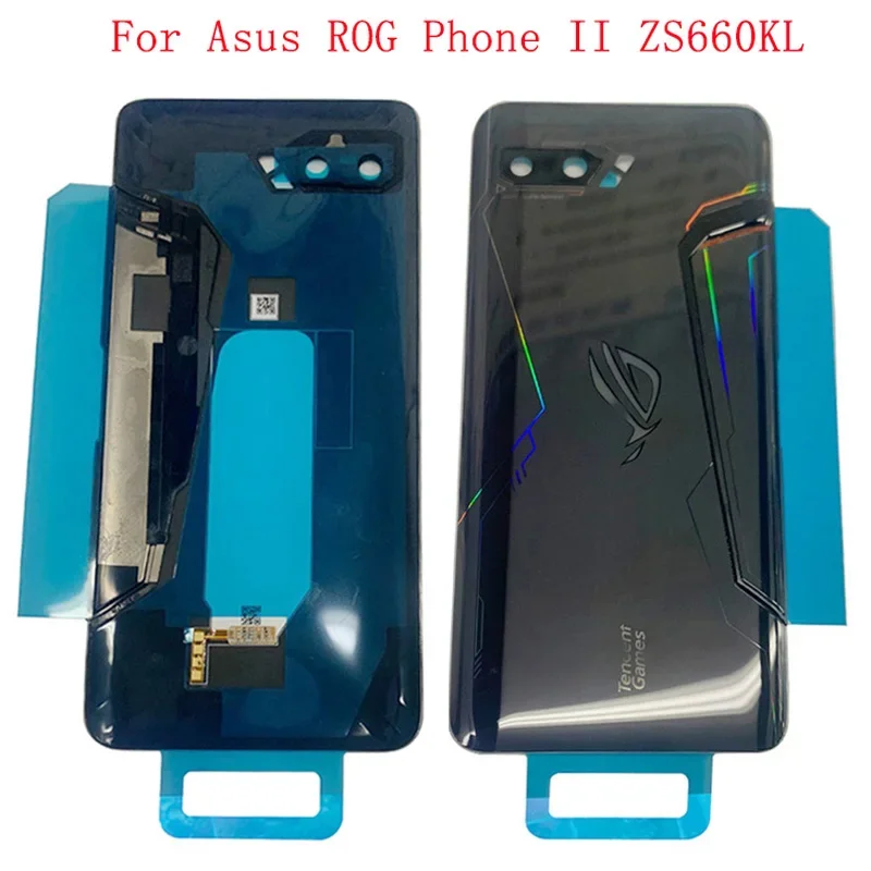 

Rear Door Back Cover Case Housing For Asus ROG Phone II ZS660KL Battery Cover with Camera Frame Lens Repair Parts