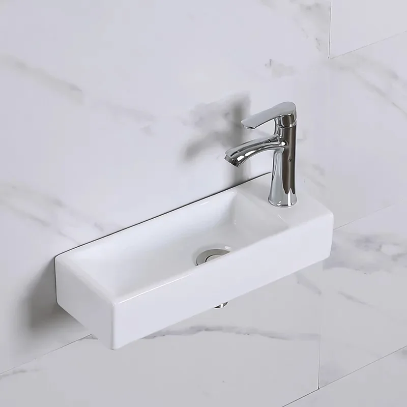 Small Size Mini Tabletop Basin Washbasin Wall Mounted Washbasin Small Wall Mounted Basin Extremely Narrow and Slender