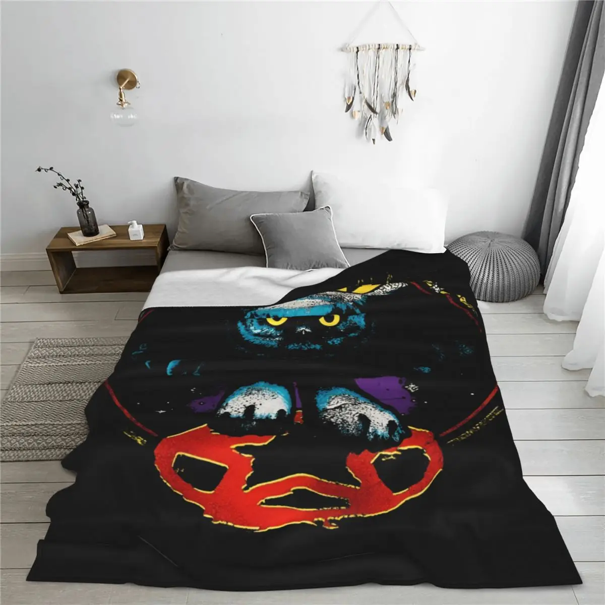 Rush Rock Band Fly By Night Knitted Blankets Flannel Throw Blanket Home Couch Decoration Soft Warm Bedsprea