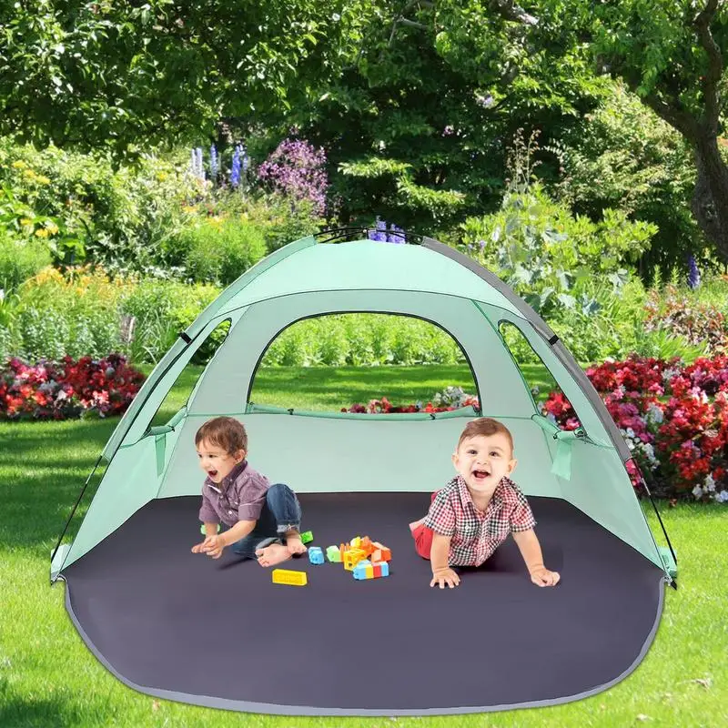 Portable Outdoor Shade Tent Large Space Beach Tent Pop Up Tent Multi-Scenario Breathable Beach Tent For Lakes Parks Hiking