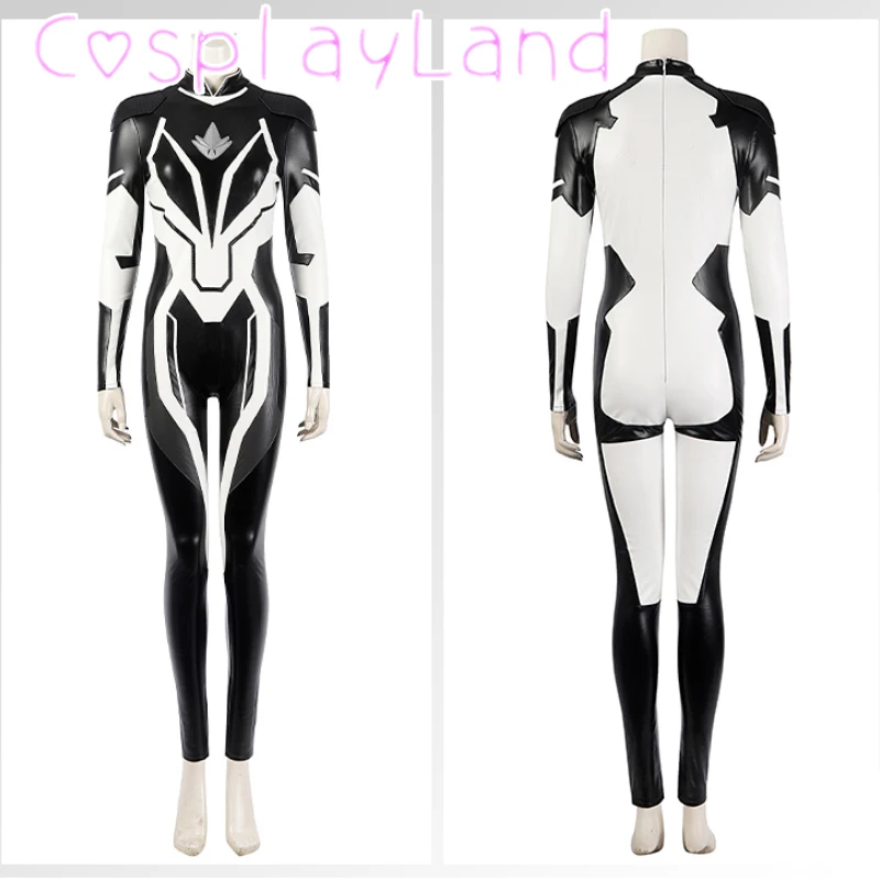 Monica Rambeau Cosplay Costume Superhero Sexy Faux Leather Jumpsuit Halloween Carnival Captain Role Play Suit Plus Size