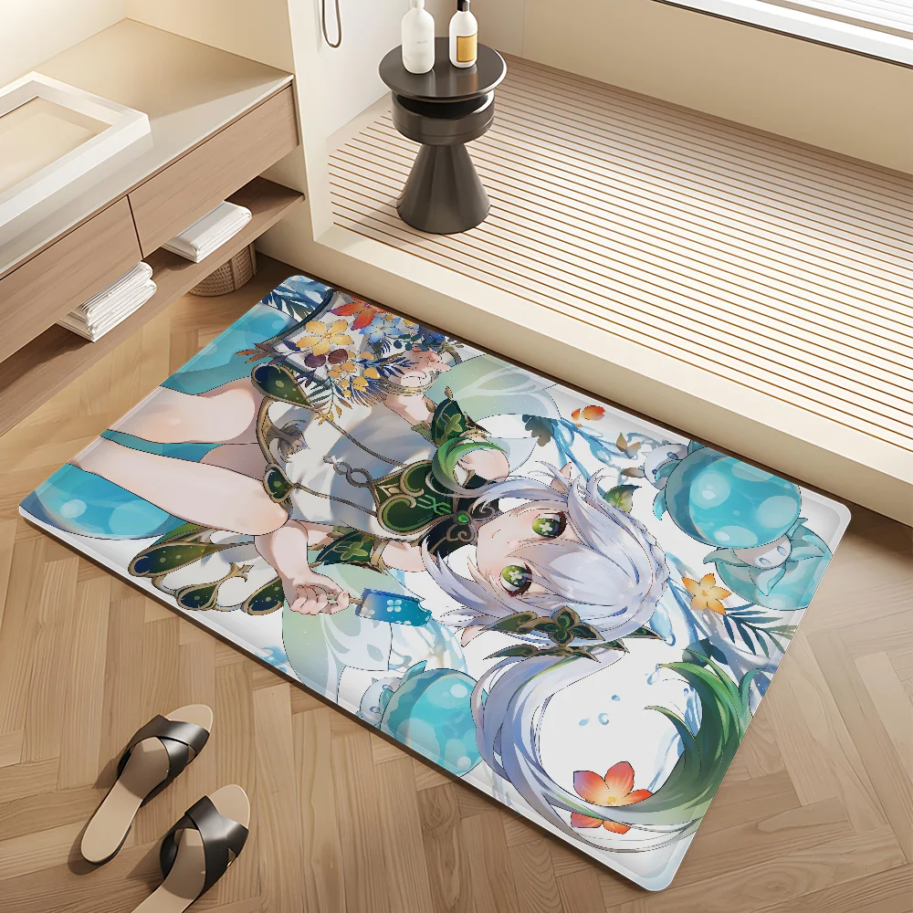 Cute Nahida Genshin Impact Room Mats Cheaper Anti-slip Modern Living Room Balcony Printed Household Carpets