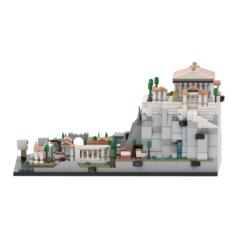 MOC Modello di acropoli greco Blocchi di costruzione Famoso castello di Parthenon Palazzo Architettura religiosa Mattoni Collezione regalo di giocattoli