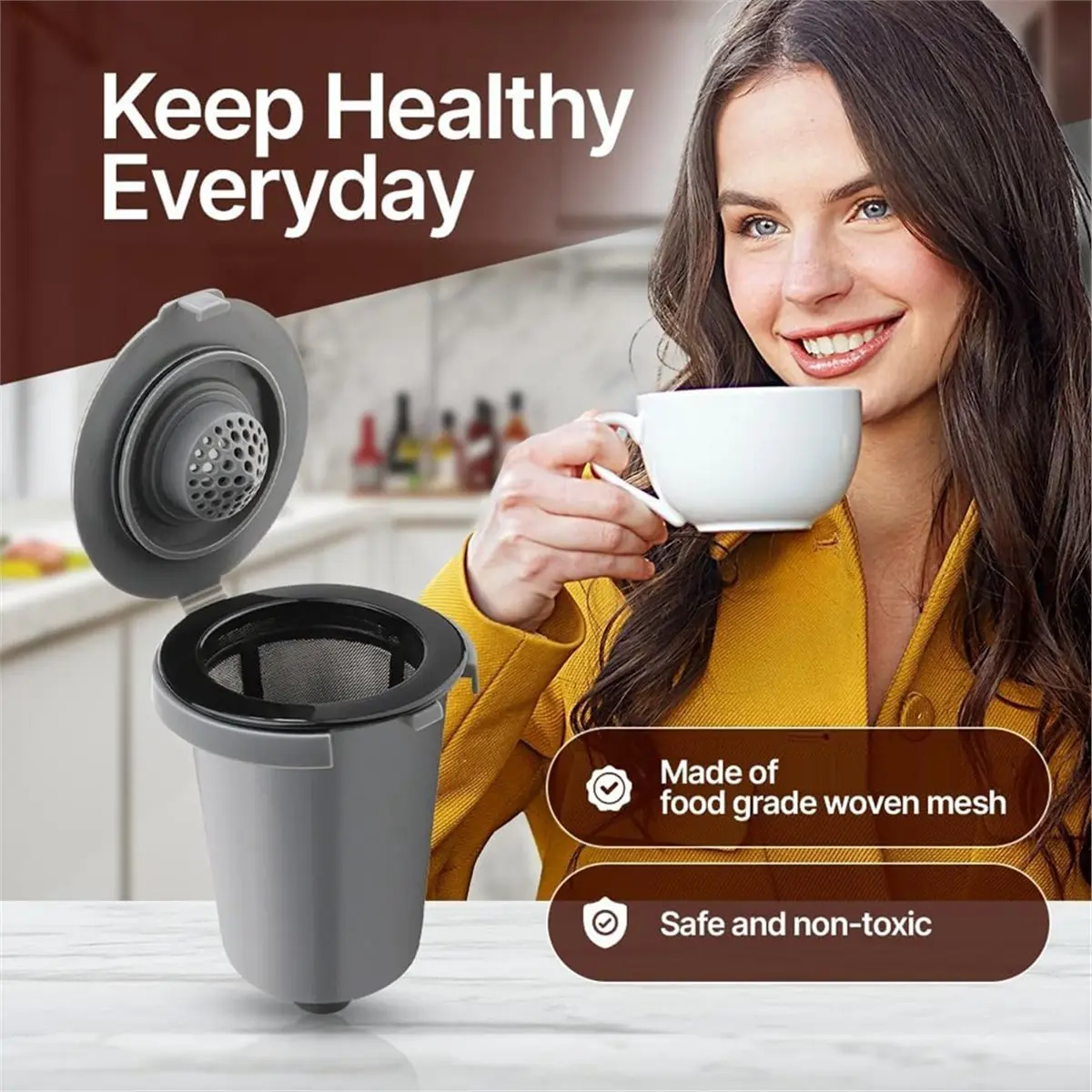 Oct Sale Reusable Filter Cups Replacement for Cuisinart Coffee Makers Coffee Cups for Cuisinart Single Serve Coffee Machines
