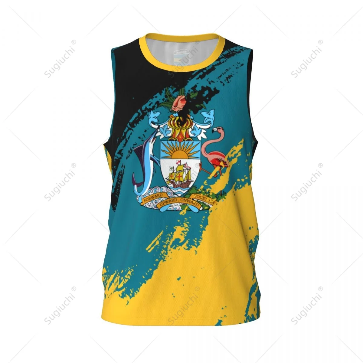 Men Basketball Sports Bahamas Flag Running Fitness Multifunction Jersey Sleeveless shirt Custom Name Nunber Exclusive