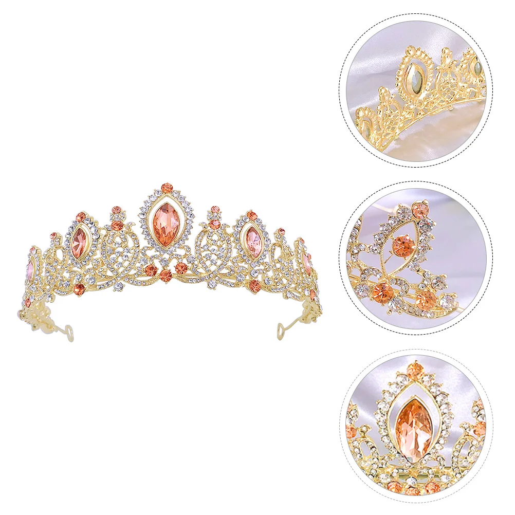 

1pc Crystal Crown Rhinestone Tiara Elegant Wedding Party Hair Jewelry Decor For Cosplay Costume Carnivals Christmas