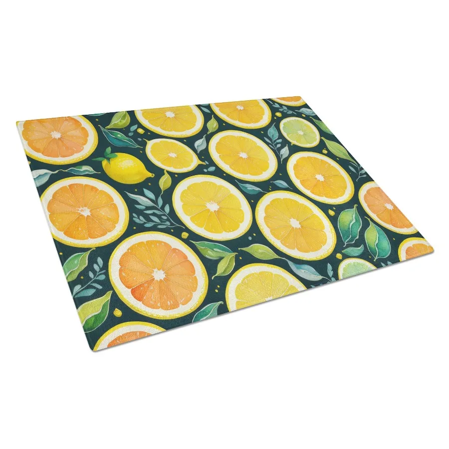 

NEW Colorful Lemons Glass Cutting Board Drative Tempered Glass Kitchen Cutting and Serving Board Large Size Chopping Board