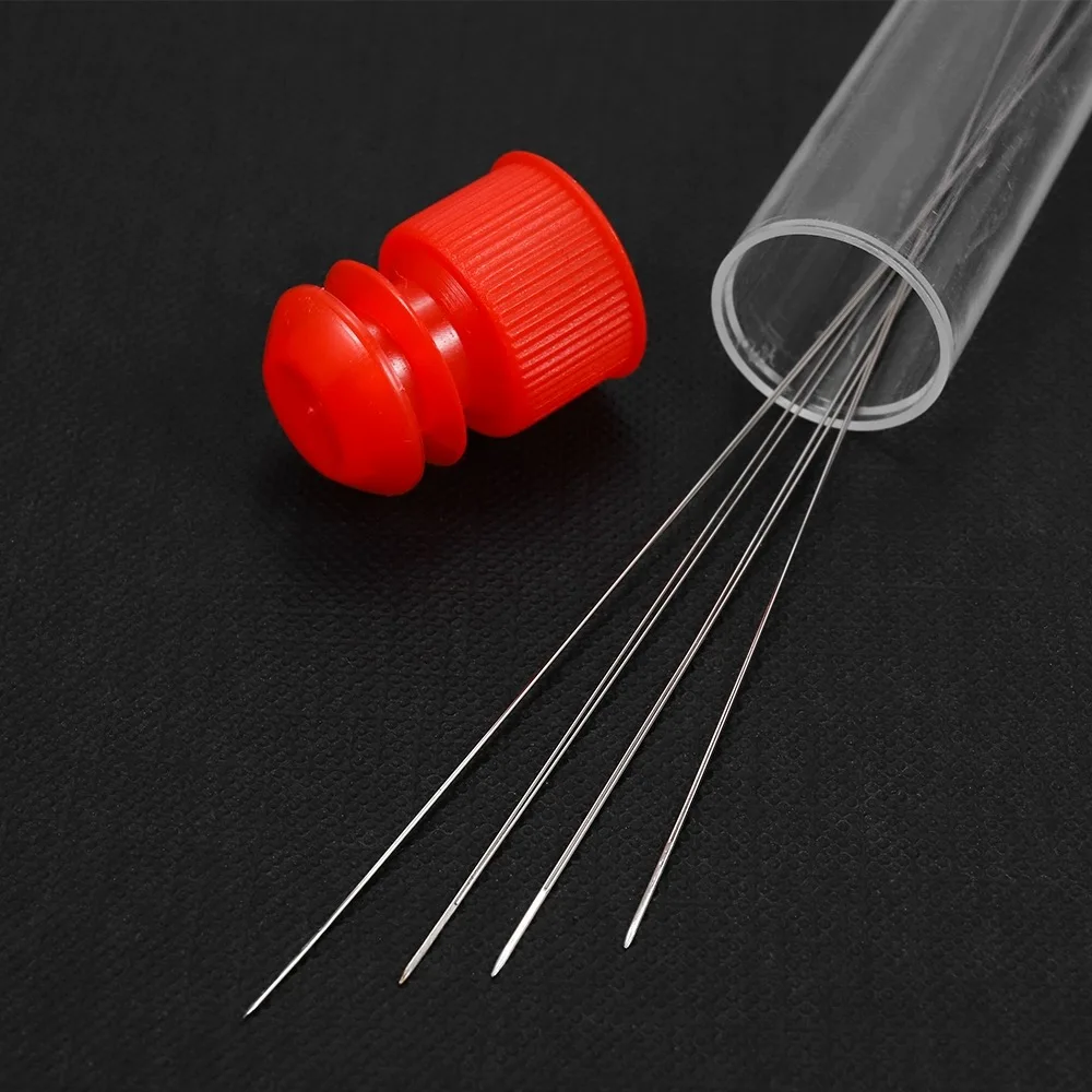 6pcs/set Open Big Eye Beading Needles for Making Necklace Bracelet DIY Stainless Steel Self Threading Bead Tools Jewelry Pins