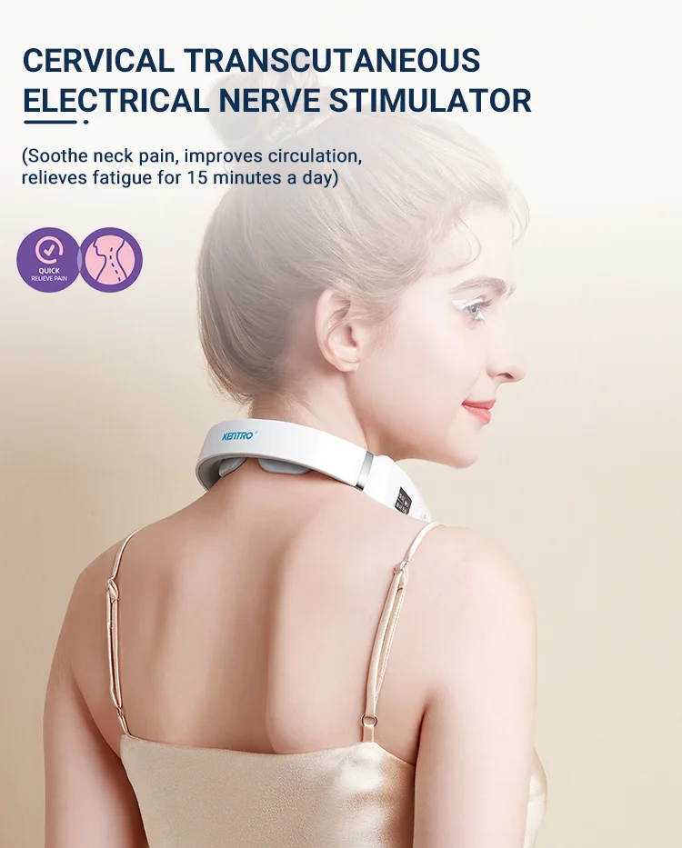 U Shape Remote Control Mini Electric Wireless  Pulse Vibrating Smart Neck Cervical