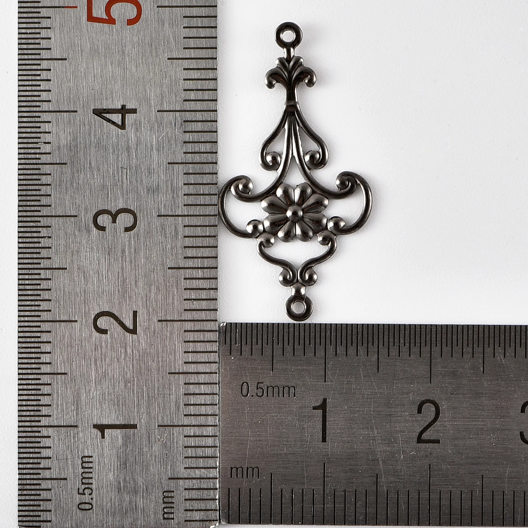 10 sztuk 15*28MM filigran metalowy kwiat w kształcie złącze urok (z 2 pierścienie) DIY ręcznie robione kolczyki wisiorek biżuteria akcesoria