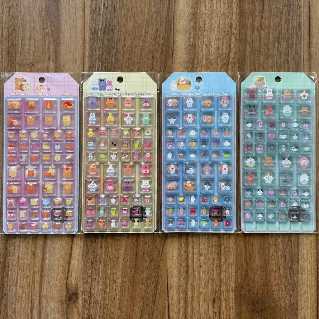 

Kawaii Animal Keyboard Keycap Decorative Stickers 4 Sheets for Journal Diary Planner DIY Craft Stationery Papery Pop Store