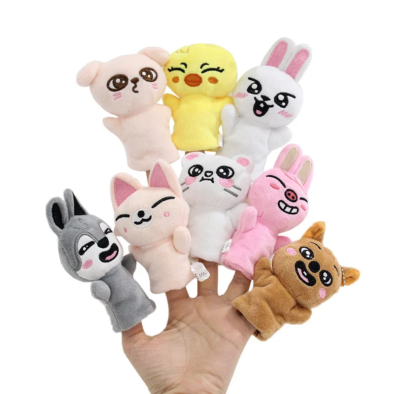 New Style SKZOO Stray Kids Cute Cartoon Plush Finger Puppet Doll Interactive Game Doll Mini Pendant Christmas Birthday Gifts