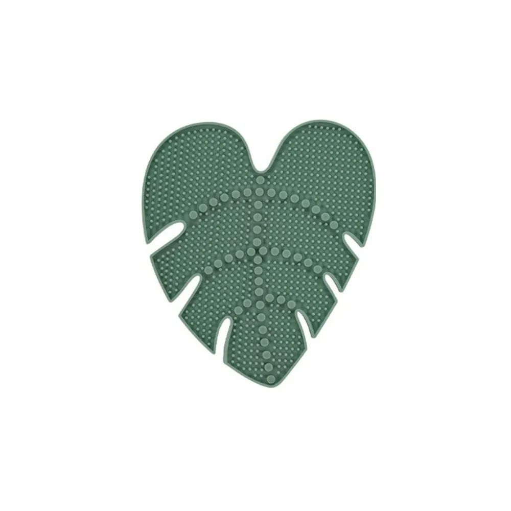 Leaf-shaped Makeup Brush Cleaner Anti-slip Easy to Clean Cosmetic Cleaning Pads Silicone with Suction Cup Brush Cleaner