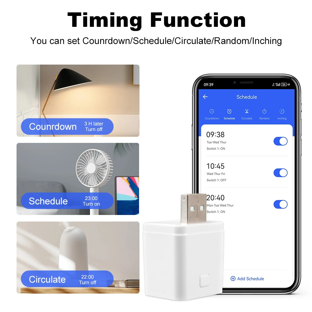 Tuya WiFi/Zigbee Smart Micro USB Adaptor Switch 5V Mini USB Power Adaptor Timing Charge Plug for Alexa Google Home Yandex Alice