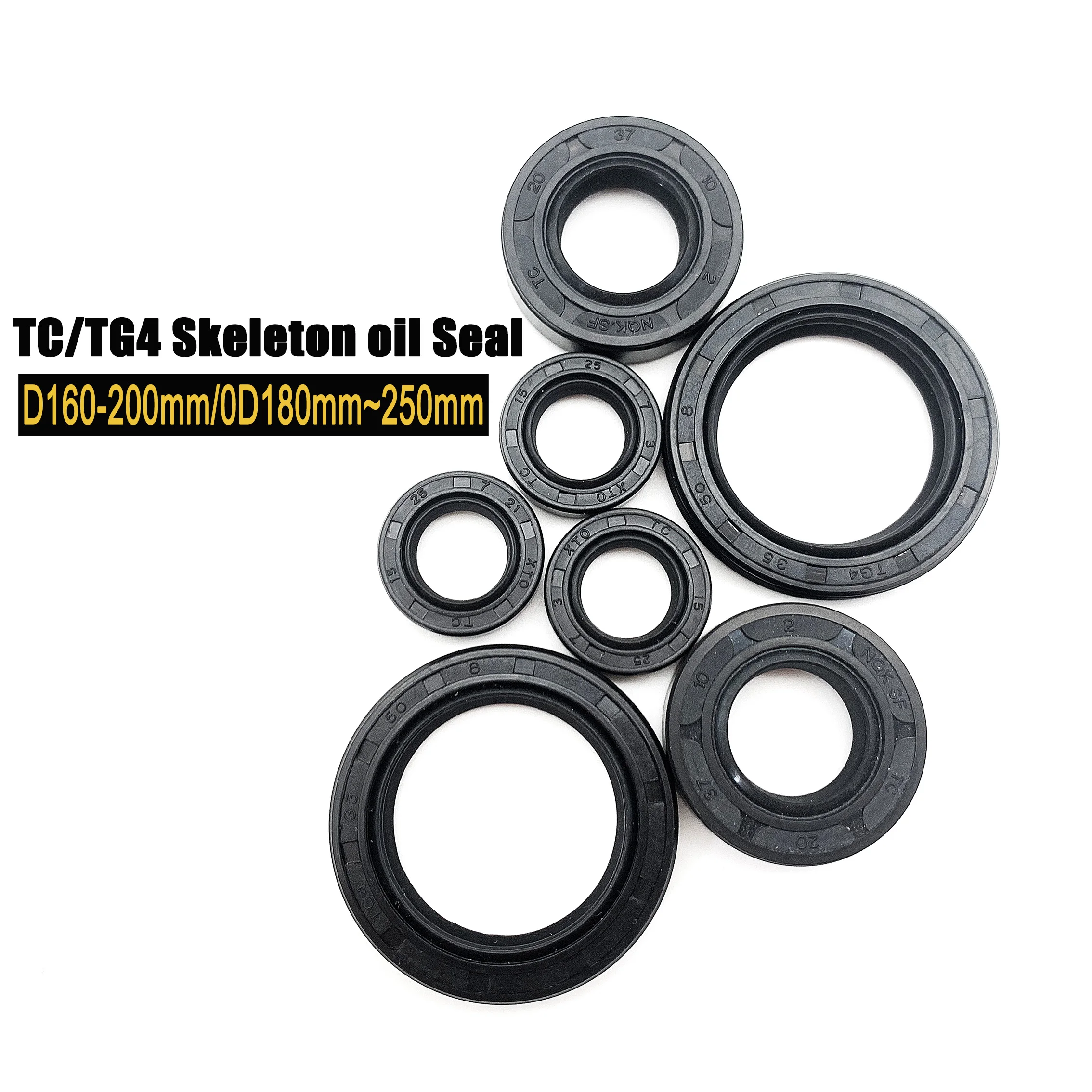 

Черное сальник со скелетом TC/TG4, внутренний диаметр 160–200 мм, наружный диаметр 180–250 мм, нитриловая резина nbr для различных промышленных редукторов и редукторов