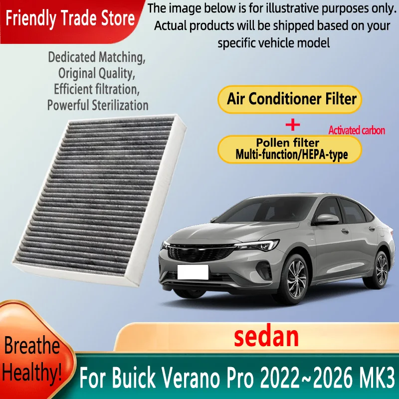 

Car Accessories For Buick Verano Pro 2022~2026 25 MK3 Air Conditioning Filter Cabin Filter with Activated Carbon Replacement Kit