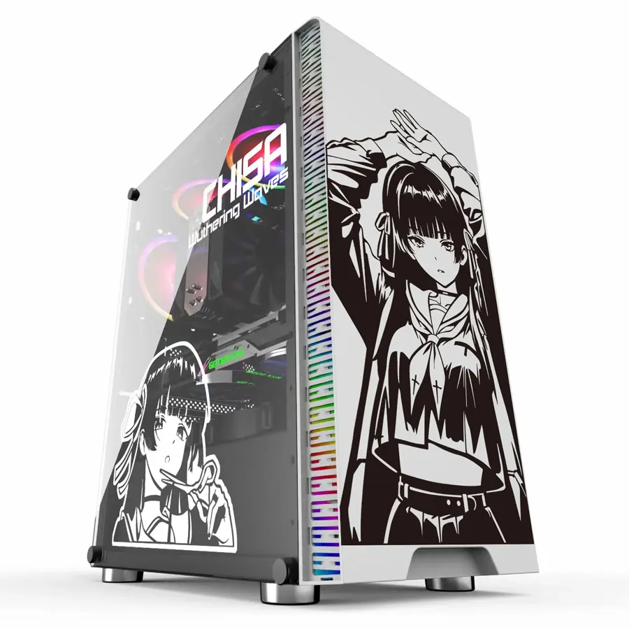 Wuthering Waves Chisa Anime Stickers for PC Case,Decor Decals for ATX Computer Chassis Skin,Waterproof Easy Removable