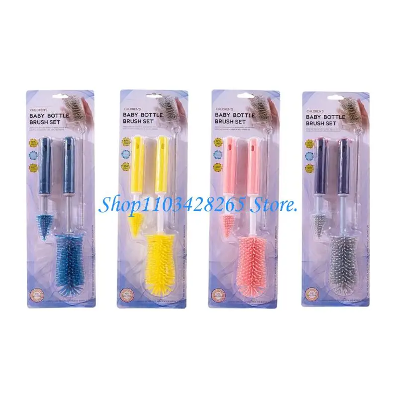 

3 в 1 силиконовая щетка для чистки бутылочек для чашек для детских бутылочек, съемная конструкция G2TE