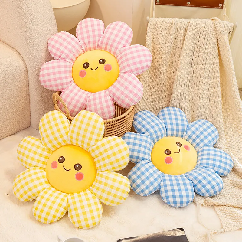 

35CM Colorful Flowers Plush Pillow Plant Petal Cushion Dopamine Flower Seat Stuffed Toys for Girls Baby Home Decor Gift
